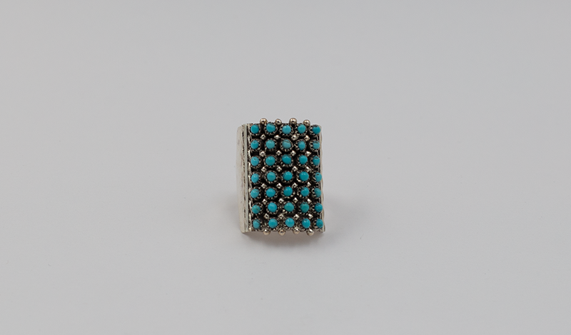 Large Petit Point Cigar Band Ring