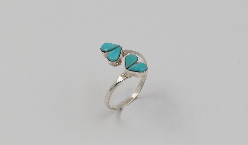 Double Heart Adjustable Ring