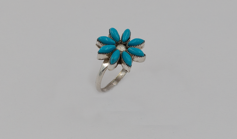 Turquoise Flower Cutout Ring