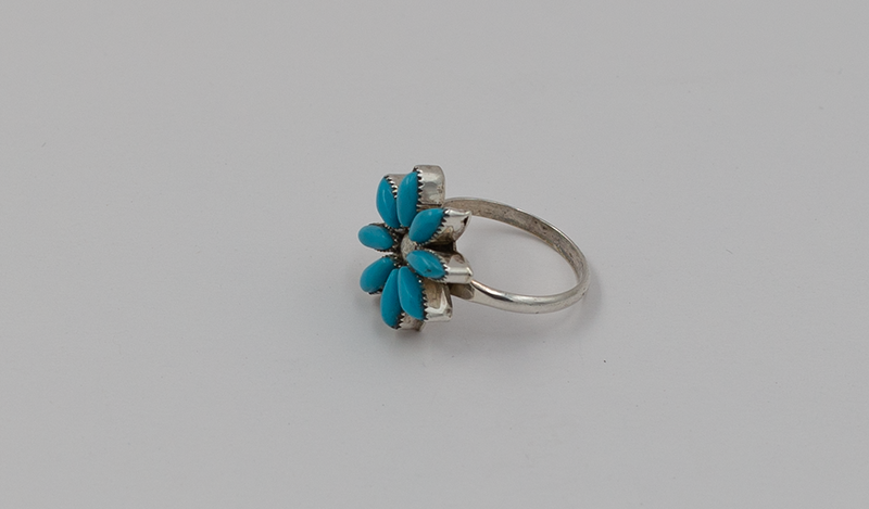 Turquoise Flower Cutout Ring