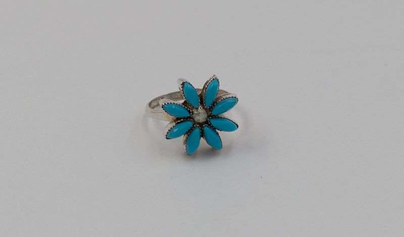 Turquoise Flower Cutout Ring