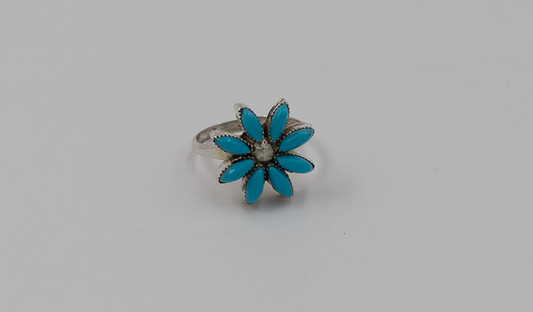 Turquoise Flower Cutout Ring