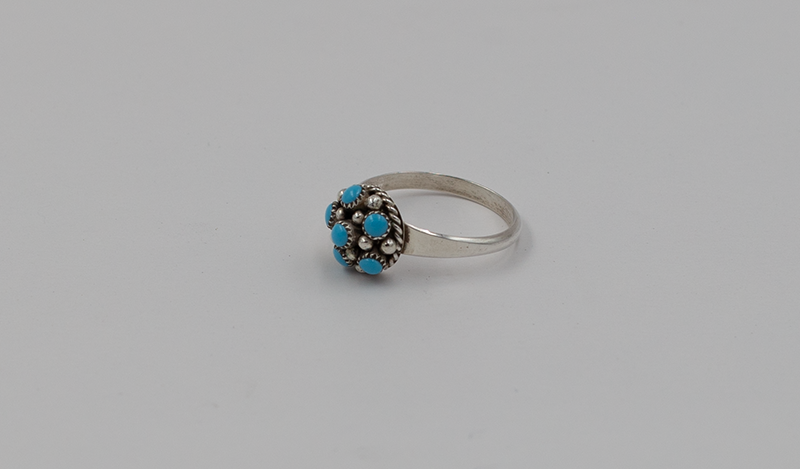 Tiny Turquoise Domed Ring