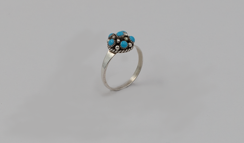 Tiny Turquoise Domed Ring