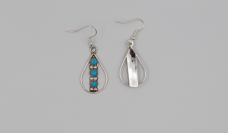 Teardrop Shape Petit Point Drop Earrings