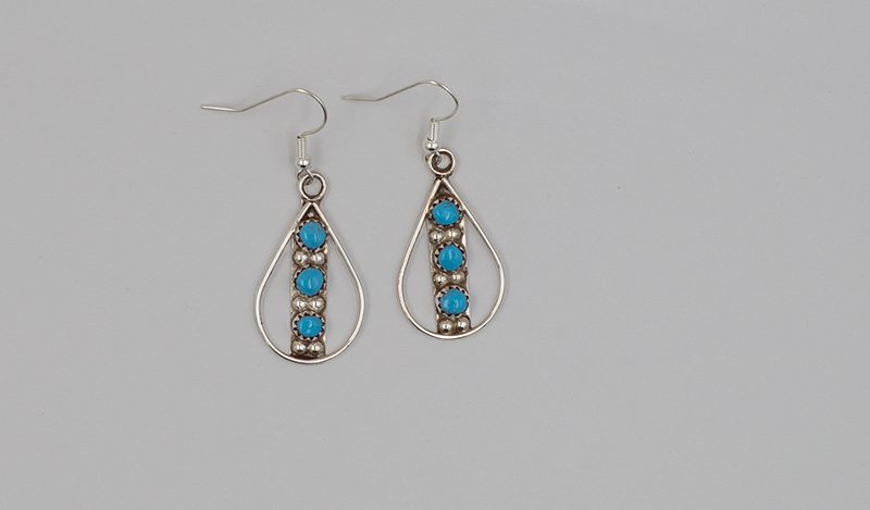 Teardrop Shape Petit Point Drop Earrings