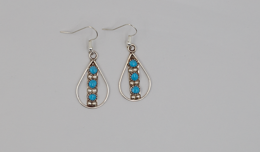 Teardrop Shape Petit Point Drop Earrings
