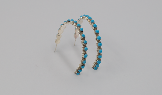 Large Zuni Half Hoop Earrings