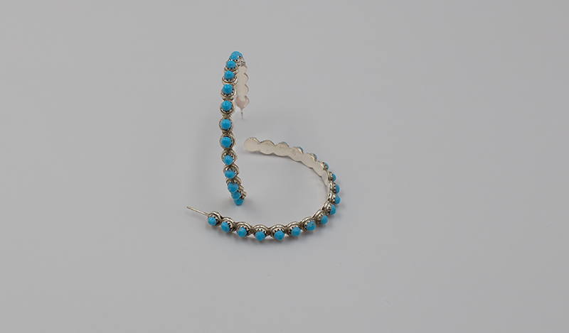 Large Zuni Half Hoop Earrings