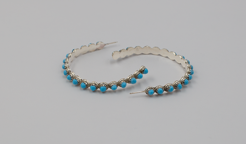 Large Zuni Half Hoop Earrings