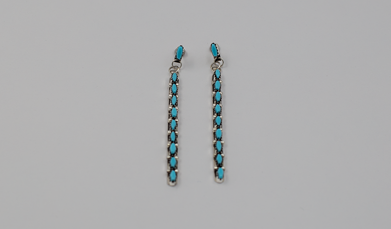 Long Needlepoint Drop Earring