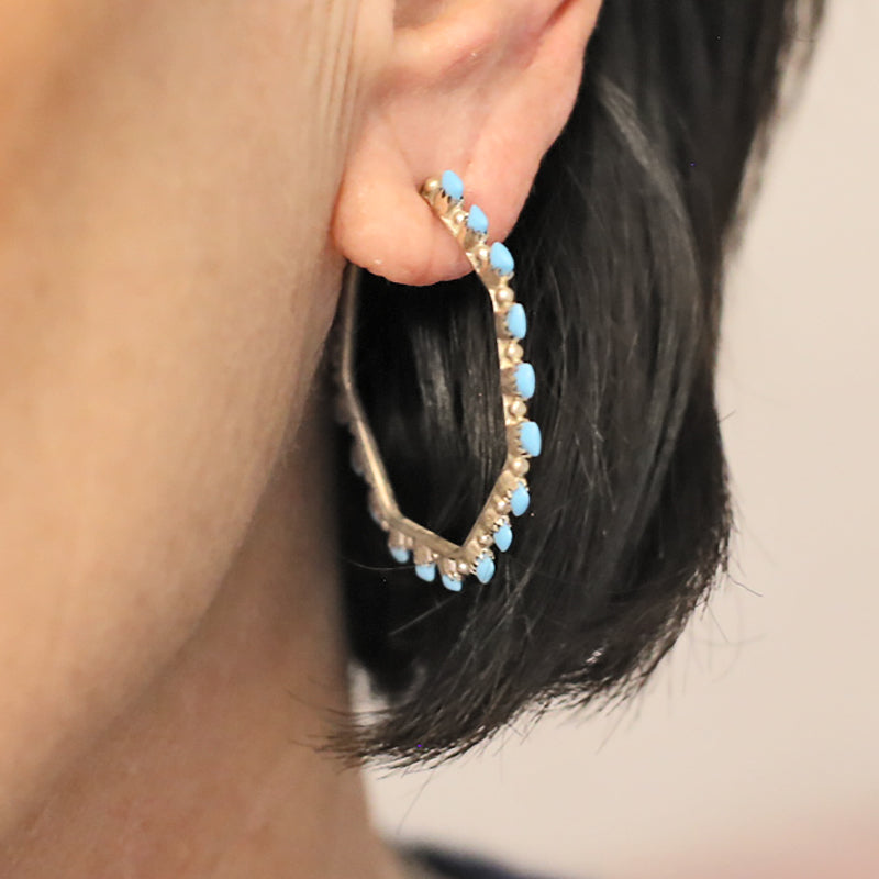 Zuni Octagon Hoop Earrings