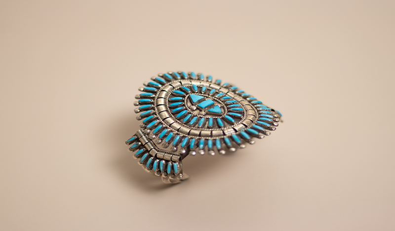 Large 1970s Zuni Needlepoint Cuff