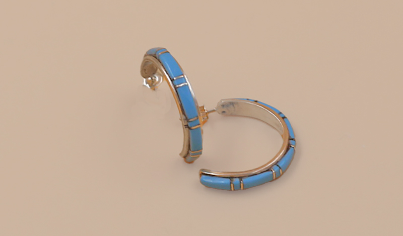 Zuni Turquoise Channel Earrings