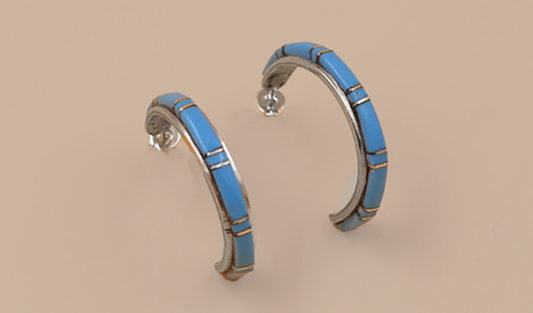 Zuni Turquoise Channel Earrings