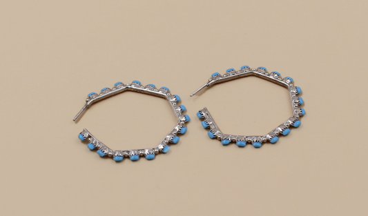 Zuni Octagon Hoop Earrings
