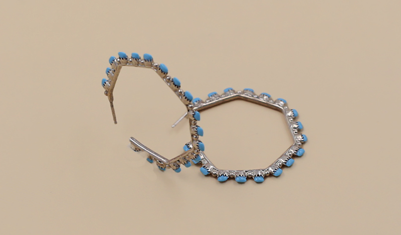 Zuni Octagon Hoop Earrings