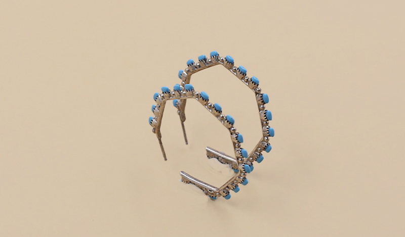 Zuni Octagon Hoop Earrings