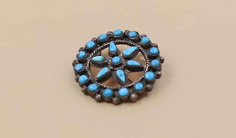 1960s Zuni Circle Pin with Star Center