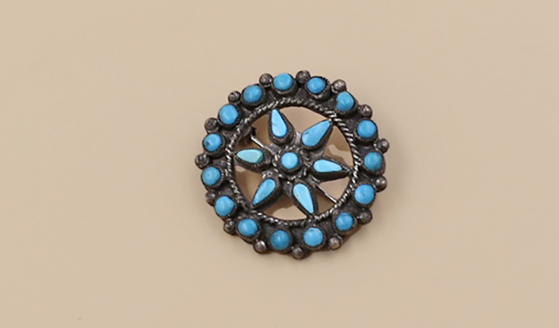 1960s Zuni Circle Pin with Star Center