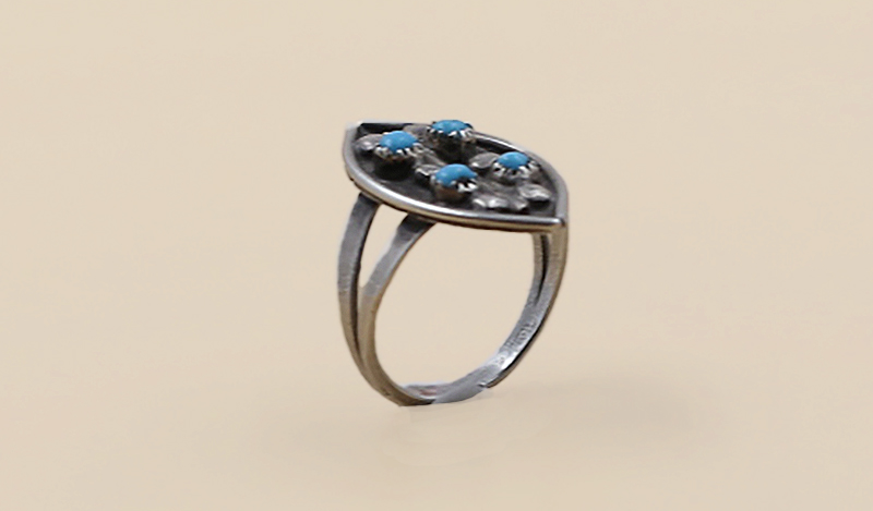 4 Stone Marquis Petit Point Ring