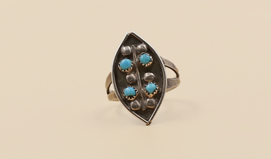 4 Stone Marquis Petit Point Ring