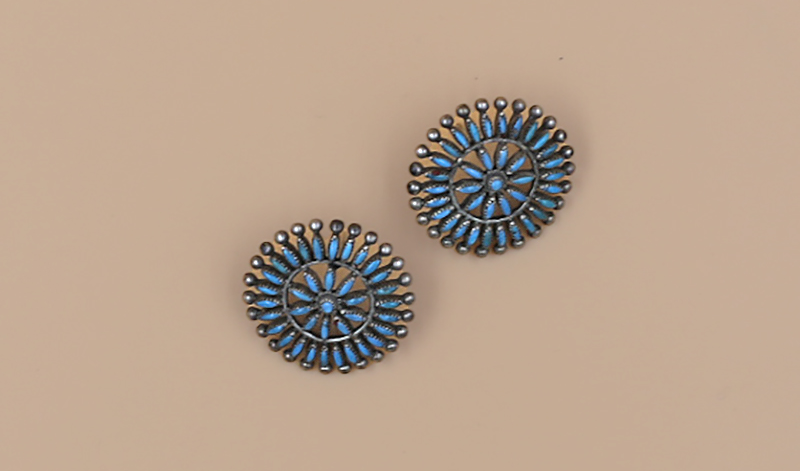 1970's Petit Point Cluster Earrings