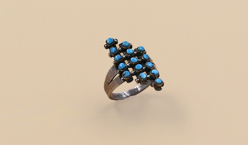 1970s Marquis Petit Point Ring