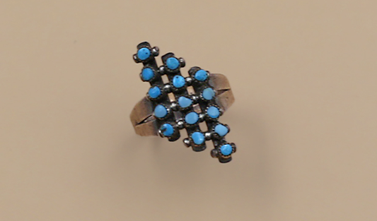 1970s Marquis Petit Point Ring