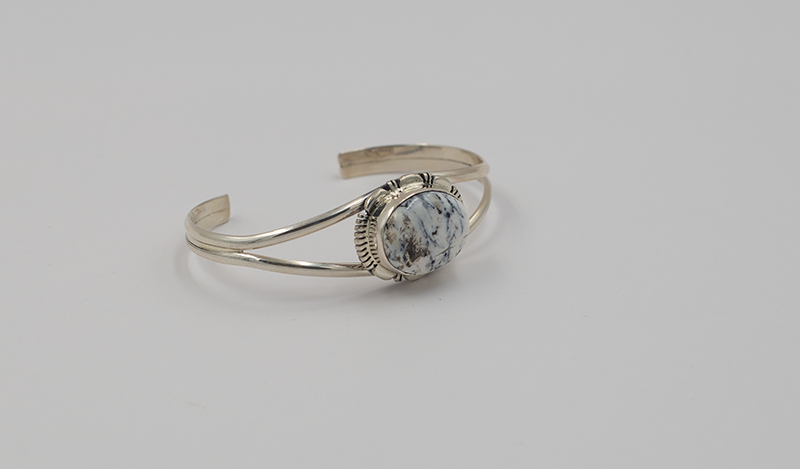 Single Stone White Buffalo Cuff
