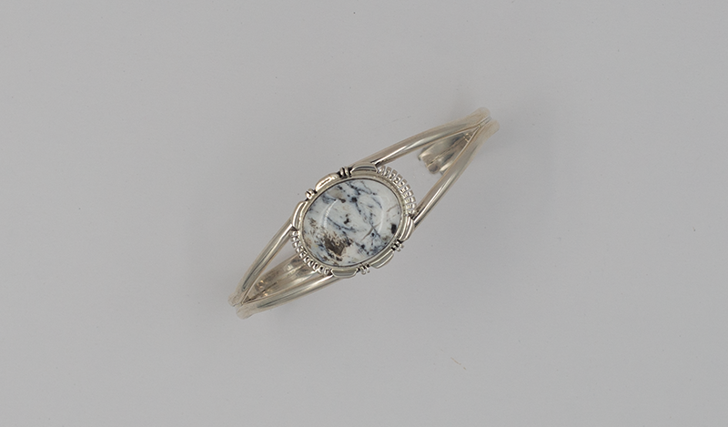 Single Stone White Buffalo Cuff