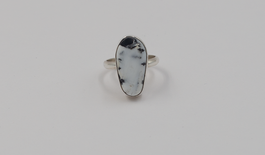 Large Teardrop White Buffalo Ring