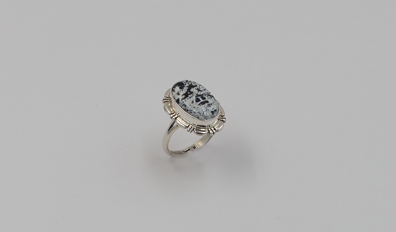 Medium Oval White Buffalo Ring