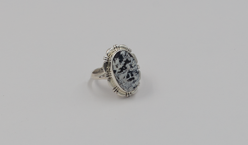 Medium Oval White Buffalo Ring
