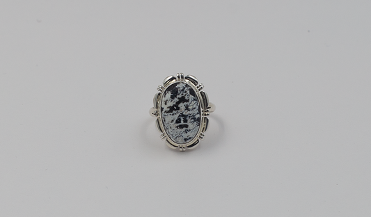 Medium Oval White Buffalo Ring