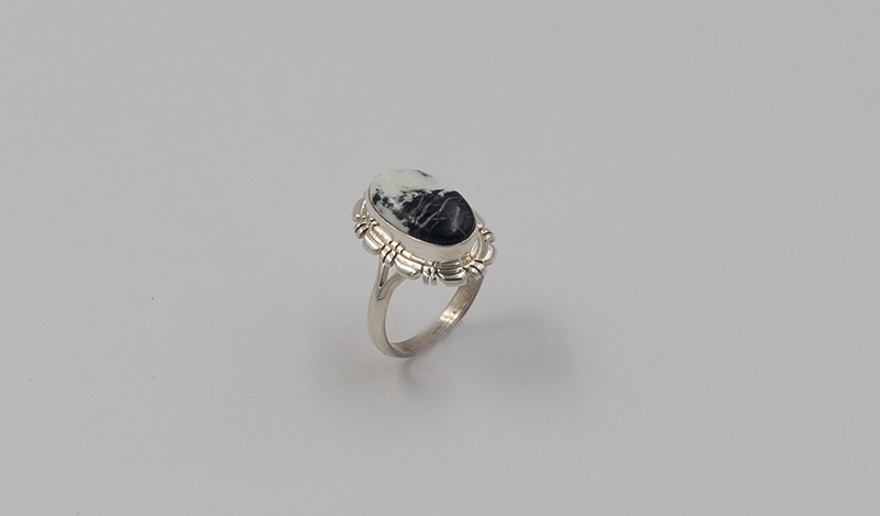 Small Oval White Buffalo Ring
