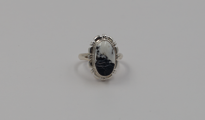 Small Oval White Buffalo Ring