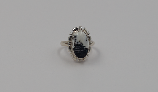 Small Oval White Buffalo Ring