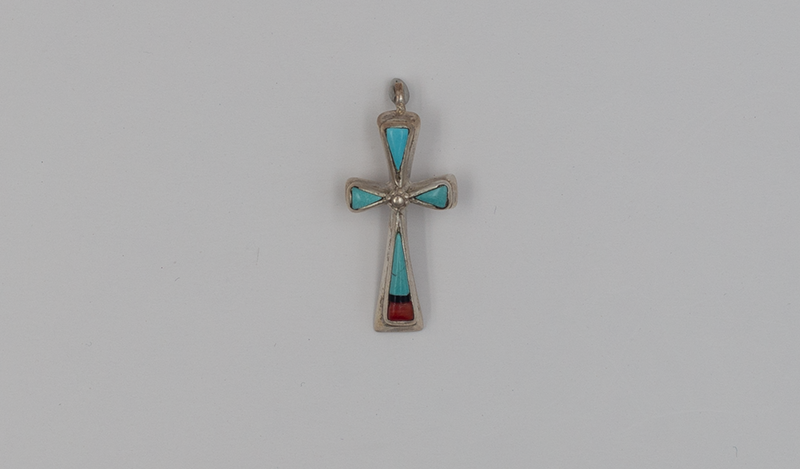 Raised Inlay Cross Pendant