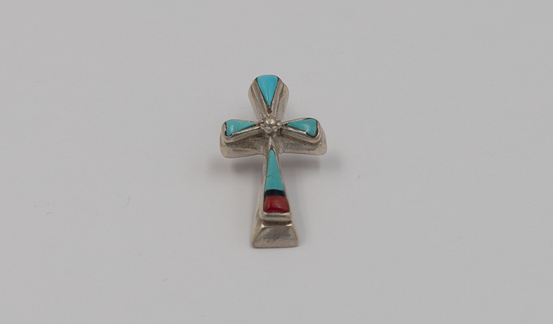 Raised Inlay Cross Pendant