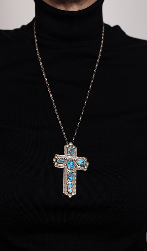 Persian Turquoise Cross Necklace