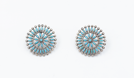1970's Petit Point Cluster Earrings