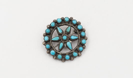 1960s Zuni Circle Pin with Star Center