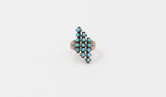 1970s Marquis Petit Point Ring