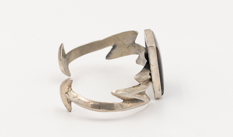 Vintage Lightning Bolt Petrified Wood Cuff