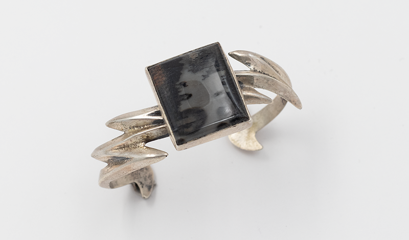 Vintage Lightning Bolt Petrified Wood Cuff