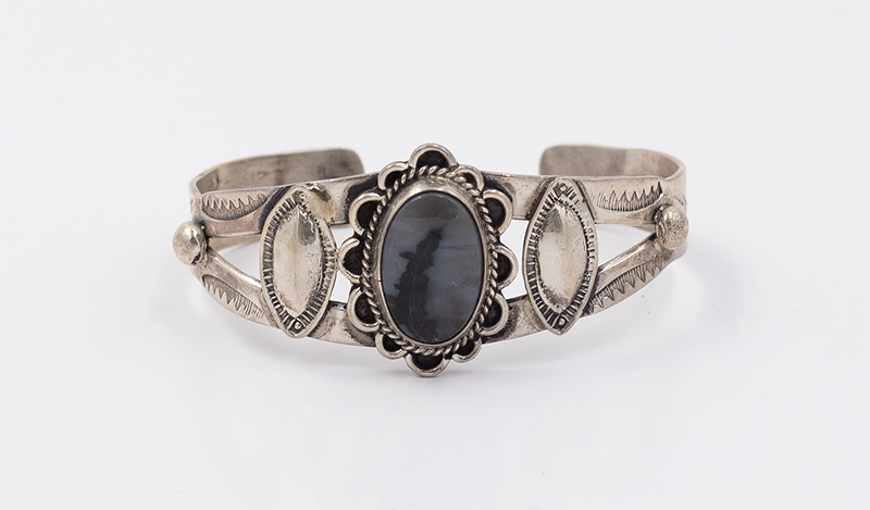 Vintage Floral Petrified Wood Cuff