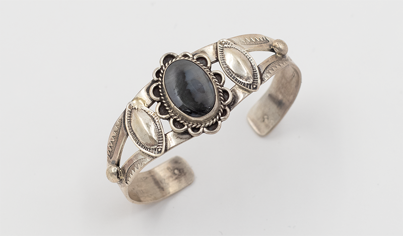 Vintage Floral Petrified Wood Cuff