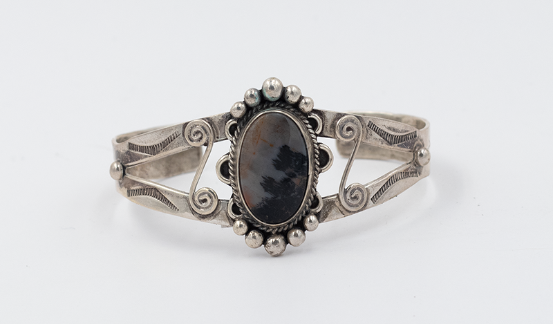 Vintage Scroll Petrified Wood Cuff
