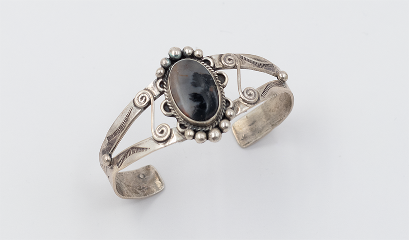 Vintage Scroll Petrified Wood Cuff